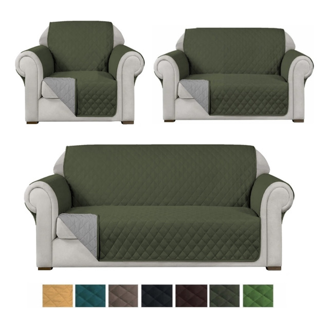 Protector Cubre Sala Doble Vista 3 Piezas Premium, Colores