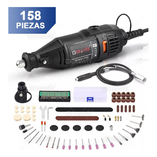 Mercado libre: Mini Taladro Mototool Pulido Con 250 Accesorios Para Goxawee Potencia 130 W