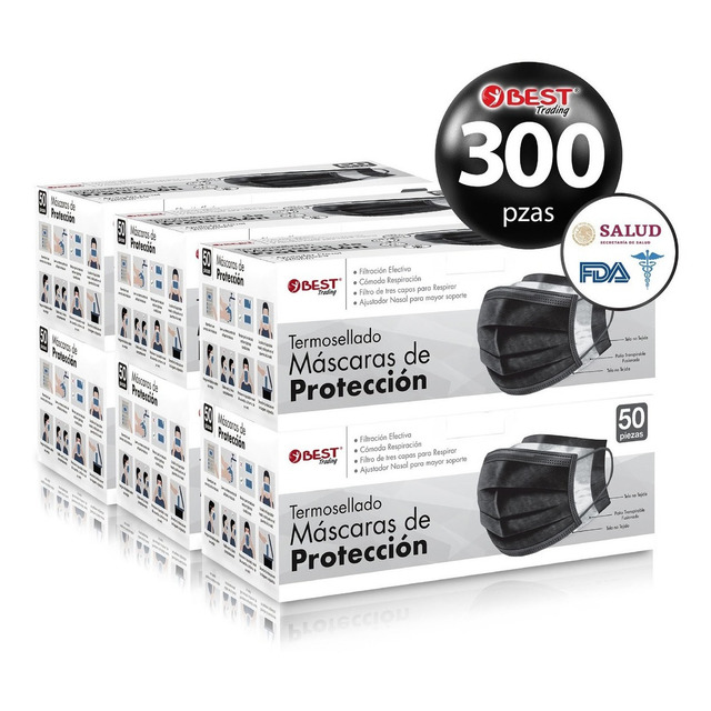 Best Trading cubrebocas negro 300 piezas
