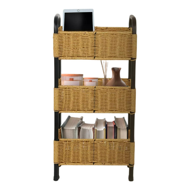 Organizador Estante Tejido De Rattan 3 Niveles