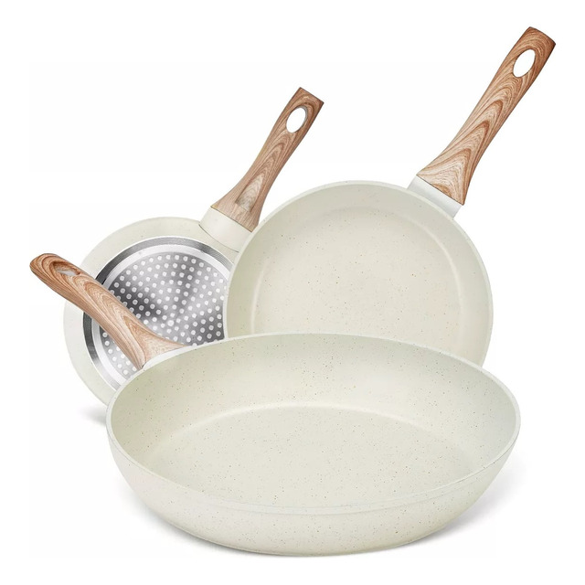 Juego De 3 Sartenes Con Revestimiento Antiadherente