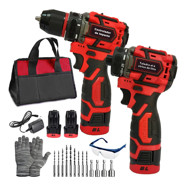 Kit De Sin Escobillas Atornillador De Impacto Y Taladro