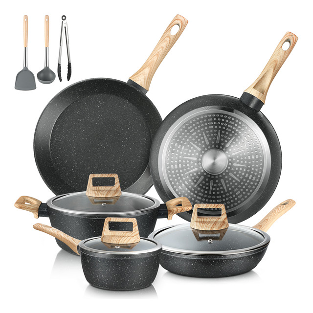 Bateria De Cocina Juego De Ollas Y Sarten 12 Piezas