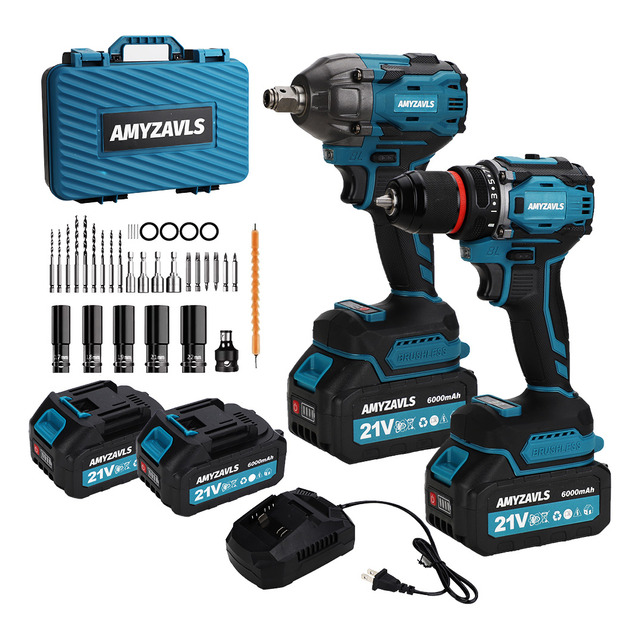 Amyzavls Kit de Atornillador de Impacto y Rotomartillo