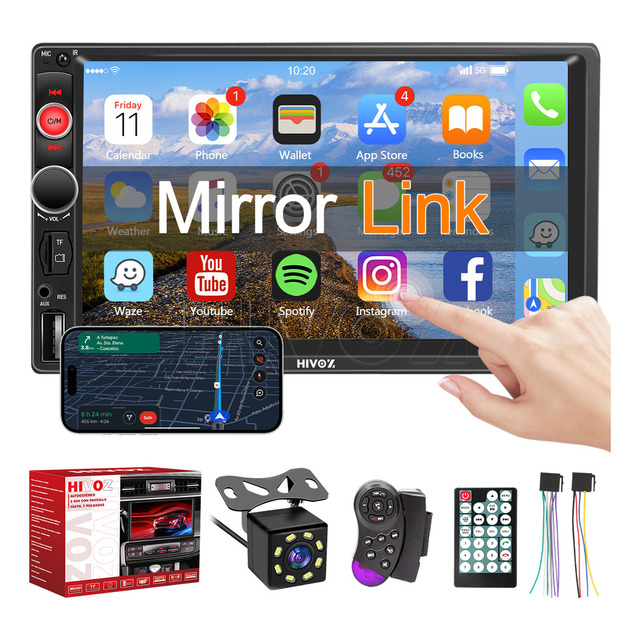 Mercado libre: Autoestéreo Hivoz USB 7 Pulgadas Estéreo 2 Din Mirrorlink Pantalla Táctil Y Cámara Negro