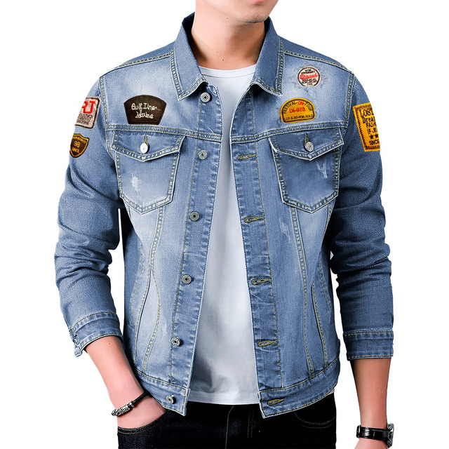 Mercado libre: Chamarra De Mezclilla Para Hombre Con Bolsillos Denim