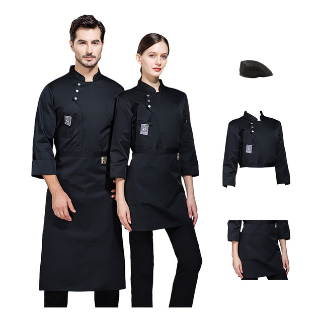 3pcs Paquete Filipina Chef Hombre Y Mandil Y Gorro De Cocina