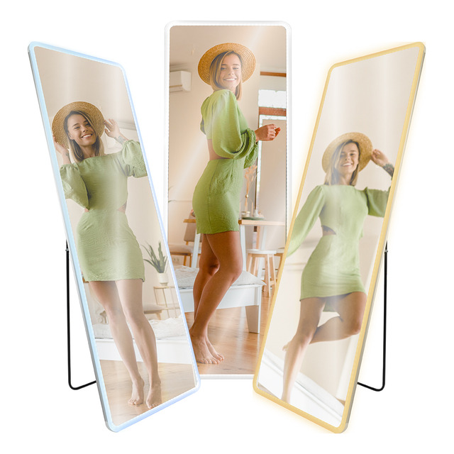 Espejo Cuerpo Completo Ajustable Con Luz Led Decorativo