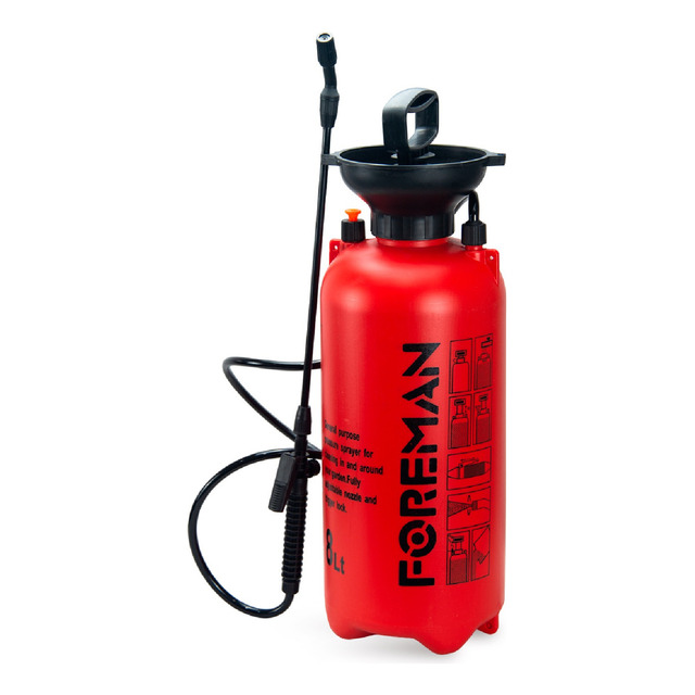 Fumigador Aspersor Manual 8 Litros Boquilla Ajustable Color Rojo