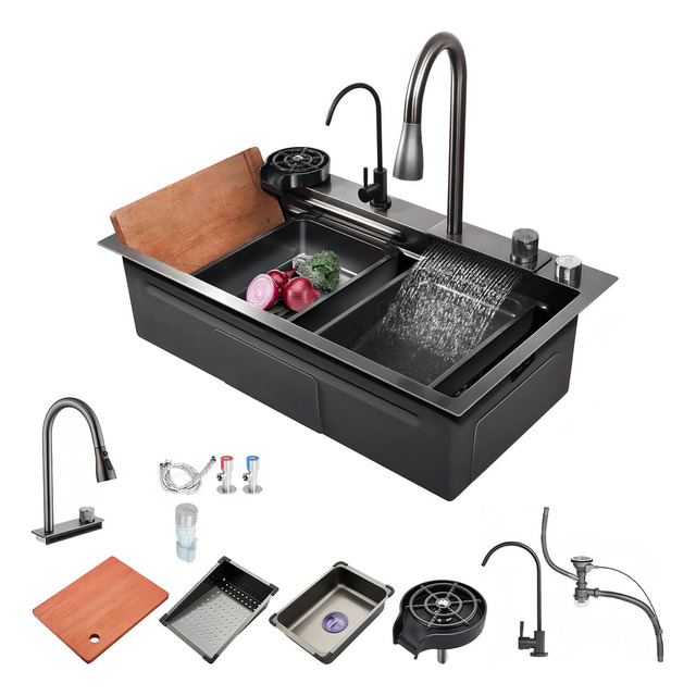 Mercado libre: Fregadero De Cocina Bokoptyr-BXGSC Acero Inoxidable 304 80x45x22cm Gris oscuro