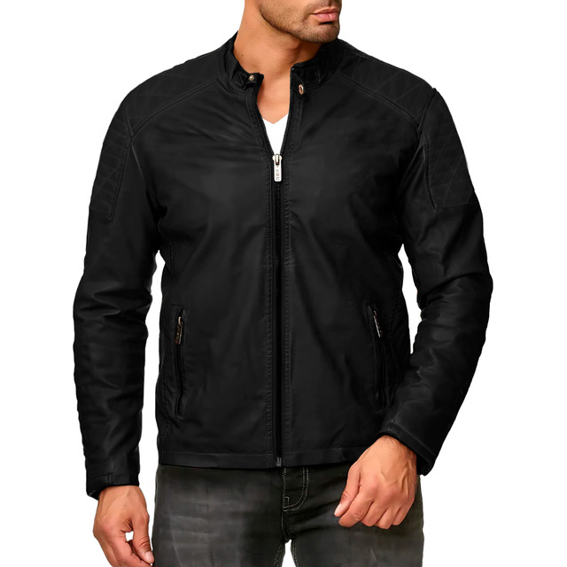 Mercado libre: Chamarra Chaqueta Vinipiel Tipo Biker Para Hombre