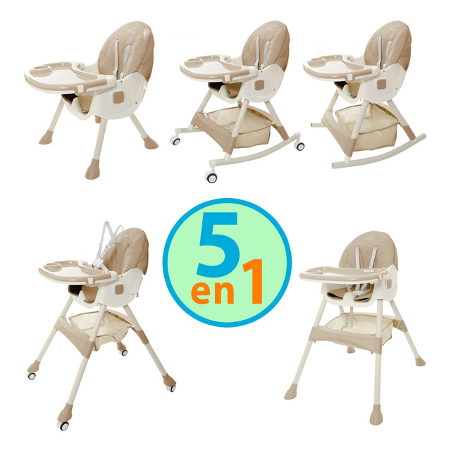 Mercado libre: Silla Alta Periquera Bebe Kiddos Mecedora Con Llantas 5 En 1