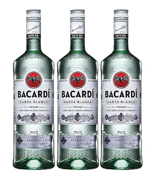 BACARDÍ, Tripack Ron Blanco de 980 ml cada uno