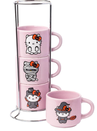 Silver Buffalo Sanrio Hello Kitty Halloween Juego de 4 tazas