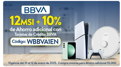 Walmart: 12 MSI + 10 % descuento con BBVA