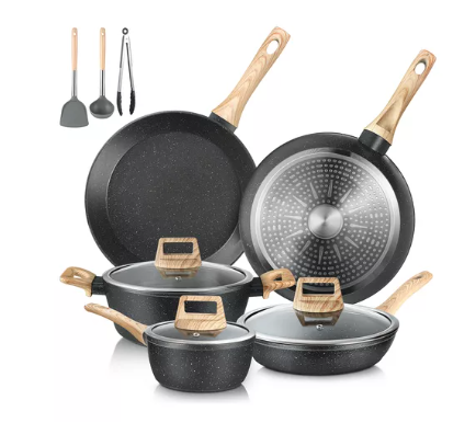 Bateria De Cocina Juego De Ollas Y Sarten 12 Piezas