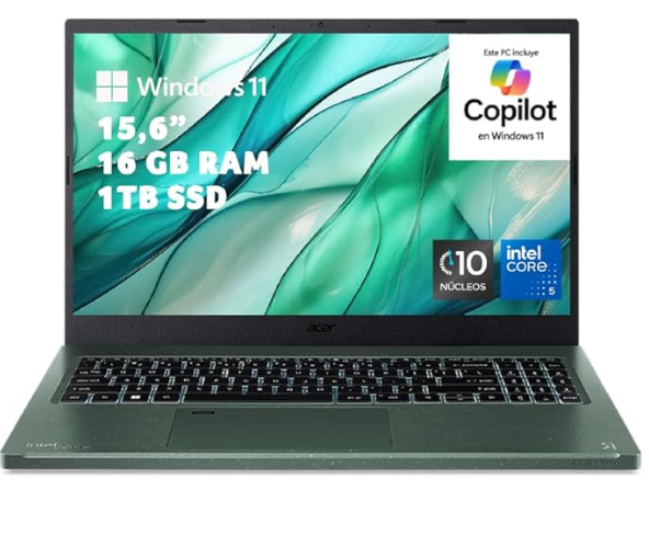 ACER Laptop Aspire Vero 15.6″ FHD Core i5 13th 16GB 1TB SSD