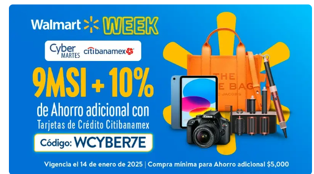 WALMART : 9MSI + 10% AHORRO ADICIONAL CON TDC CITIBANAMEX