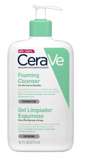 Gel Cerave Limpiador Espumoso Piel Normal A Grasa