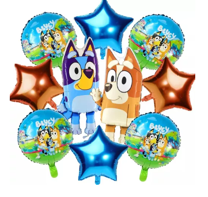 10 Piezas Para Bluey Y Bingo Sets De Globos