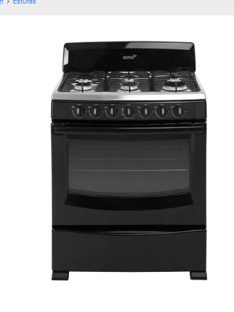 Estufa Al Piso Gas Acros 6 Quemadores Negro