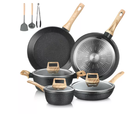 Bateria De Cocina Juego De Ollas Y Sarten 12 Piezas