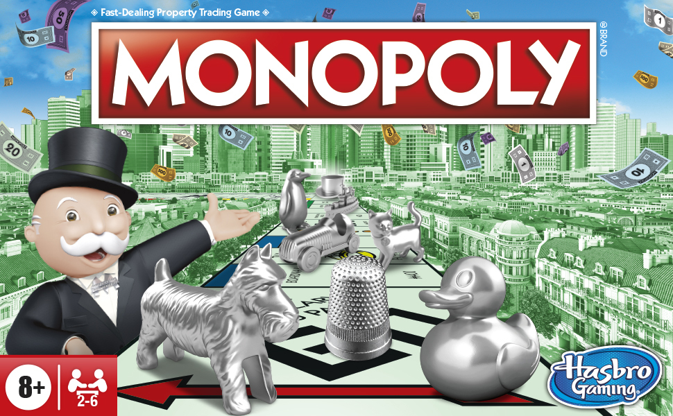 Hasbro Monopoly Clásico Juego de Mesa de Negociar Propiedades