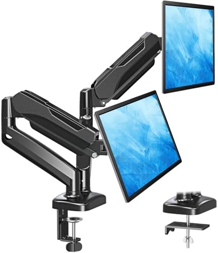 Soporte de monitor dual totalmente ajustable con resorte de gas