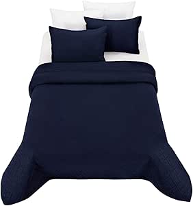 Edrecolcha Matrimonial Liso Color Azul Marino