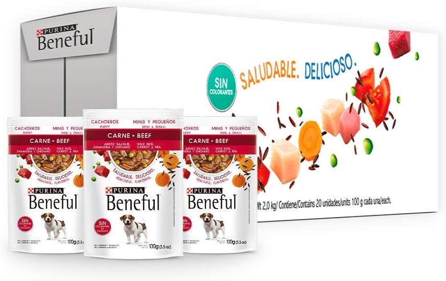 Purina Beneful Pouches Alimento humedo 100 gramos de 20 pza