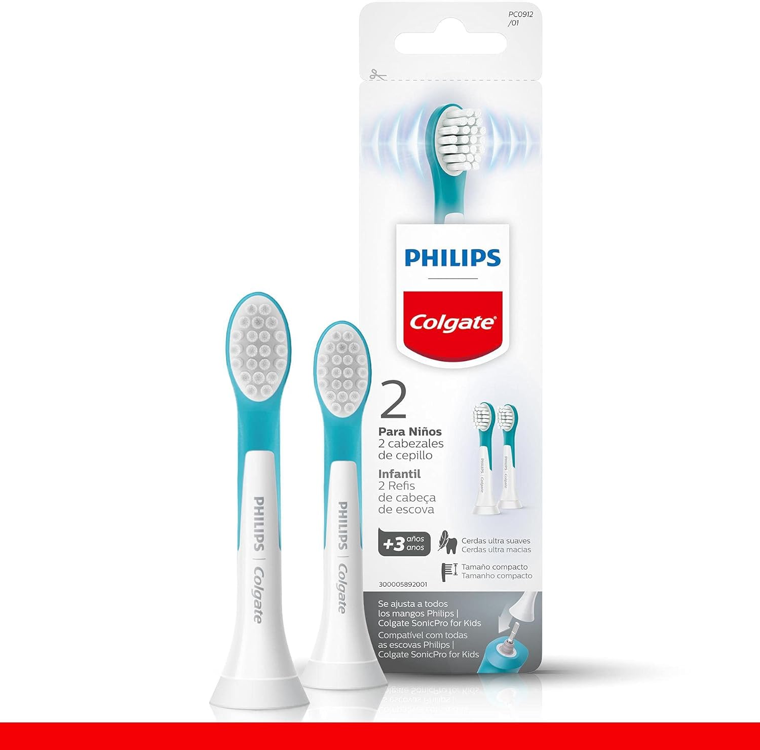 Philips Colgate Repuesto Cepillo Eléctrico SonicPro Kids 2 pack.