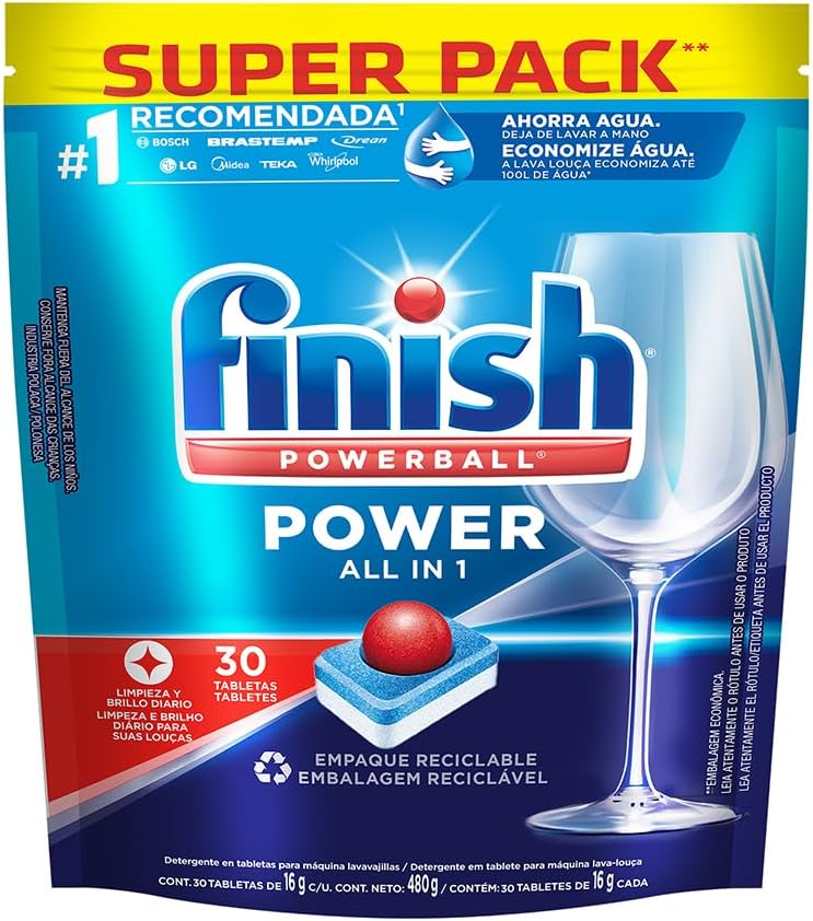 Finish® Tabletas Lavavajillas Powerball All in One Max 30 Tabletas