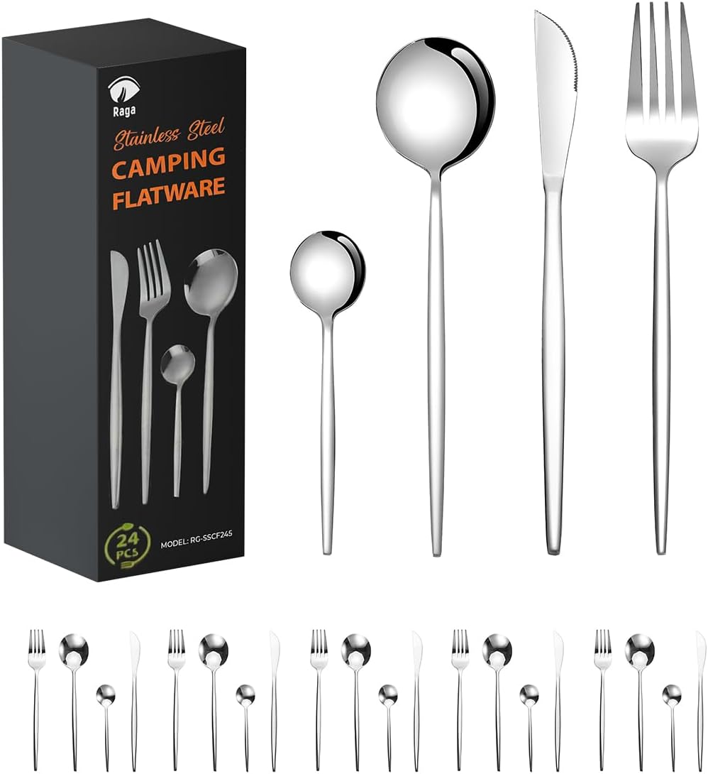 Juego de Cubiertos de Acero Inoxidable con 24 piezas