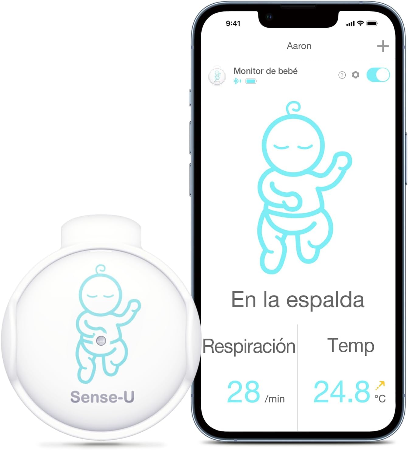 Sense-U Monitor para bebé Vigilancia de respiración y sueño