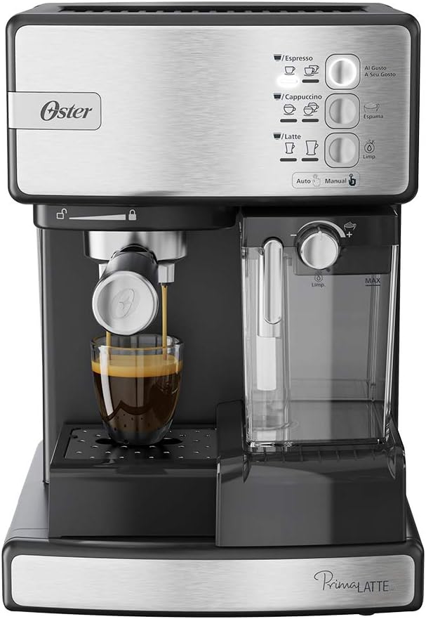 Oster Cafetera Automática de Espresso Plateada
