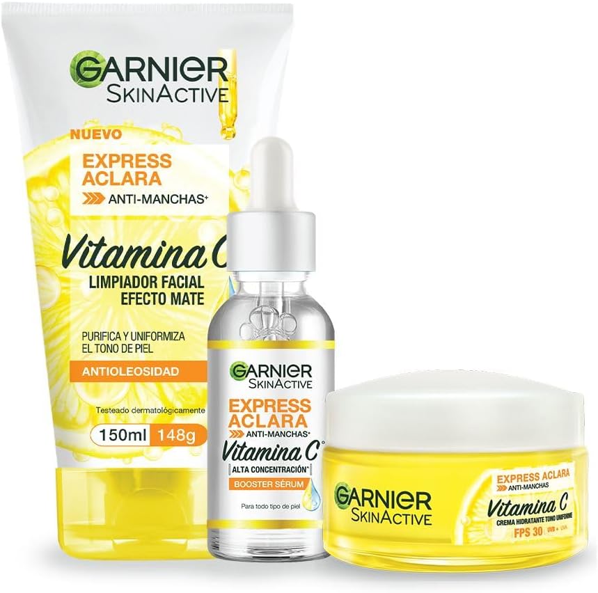 Kit Garnier Express Aclara Rutina anti manchas