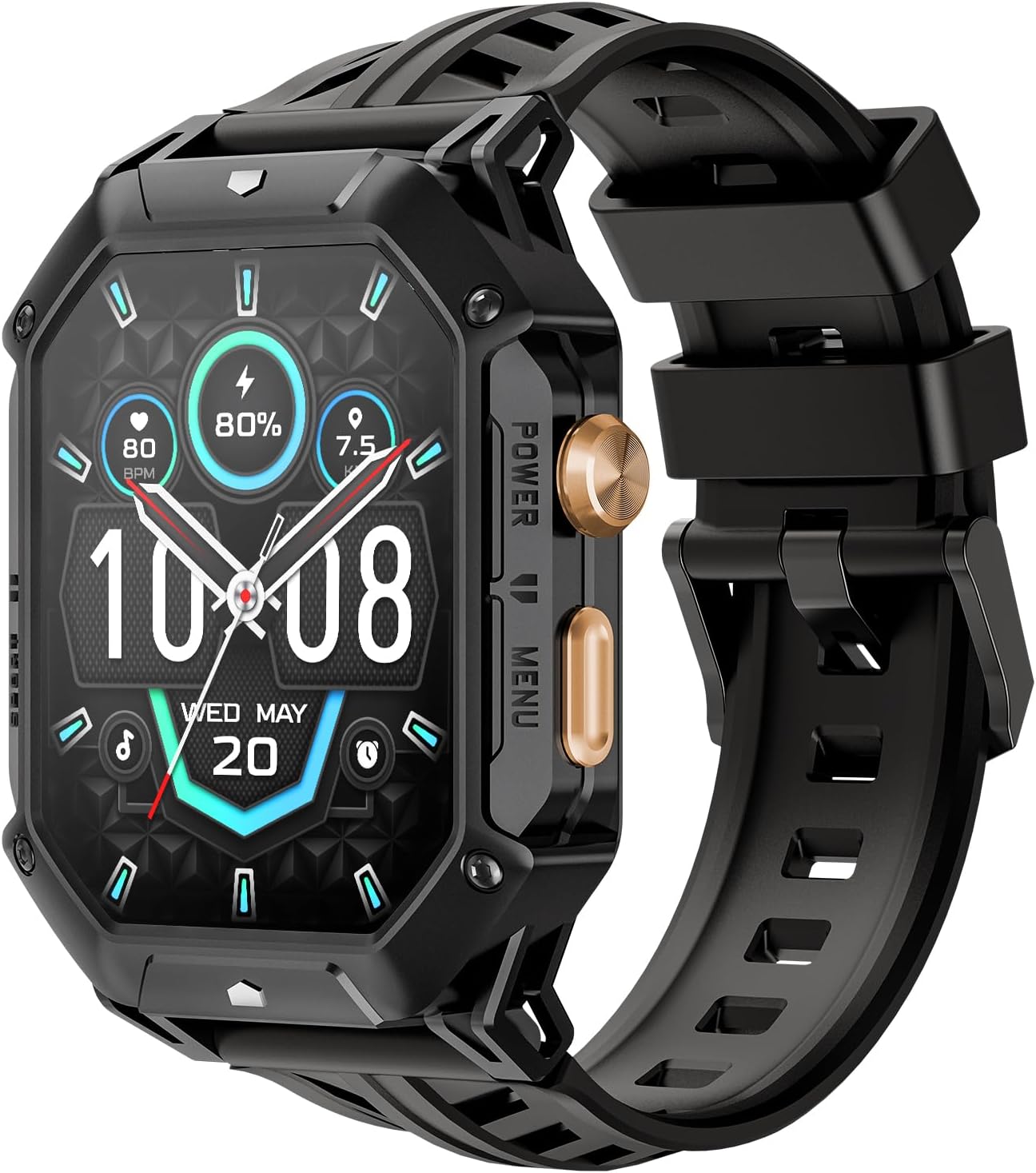 HAYLOU IRON N1 Reloj Inteligente Militar para Hombres, 100 Días de Duración de la Batería (850 mAh)