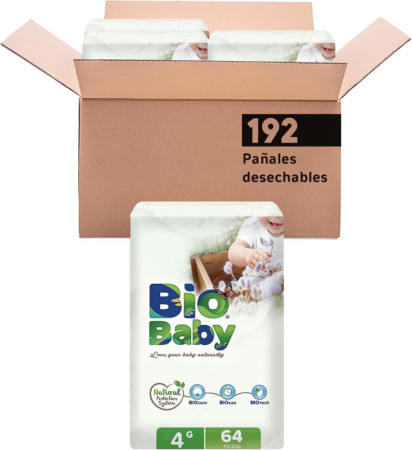 Bio Baby Pañal Talla 4 Grande 192 pañales