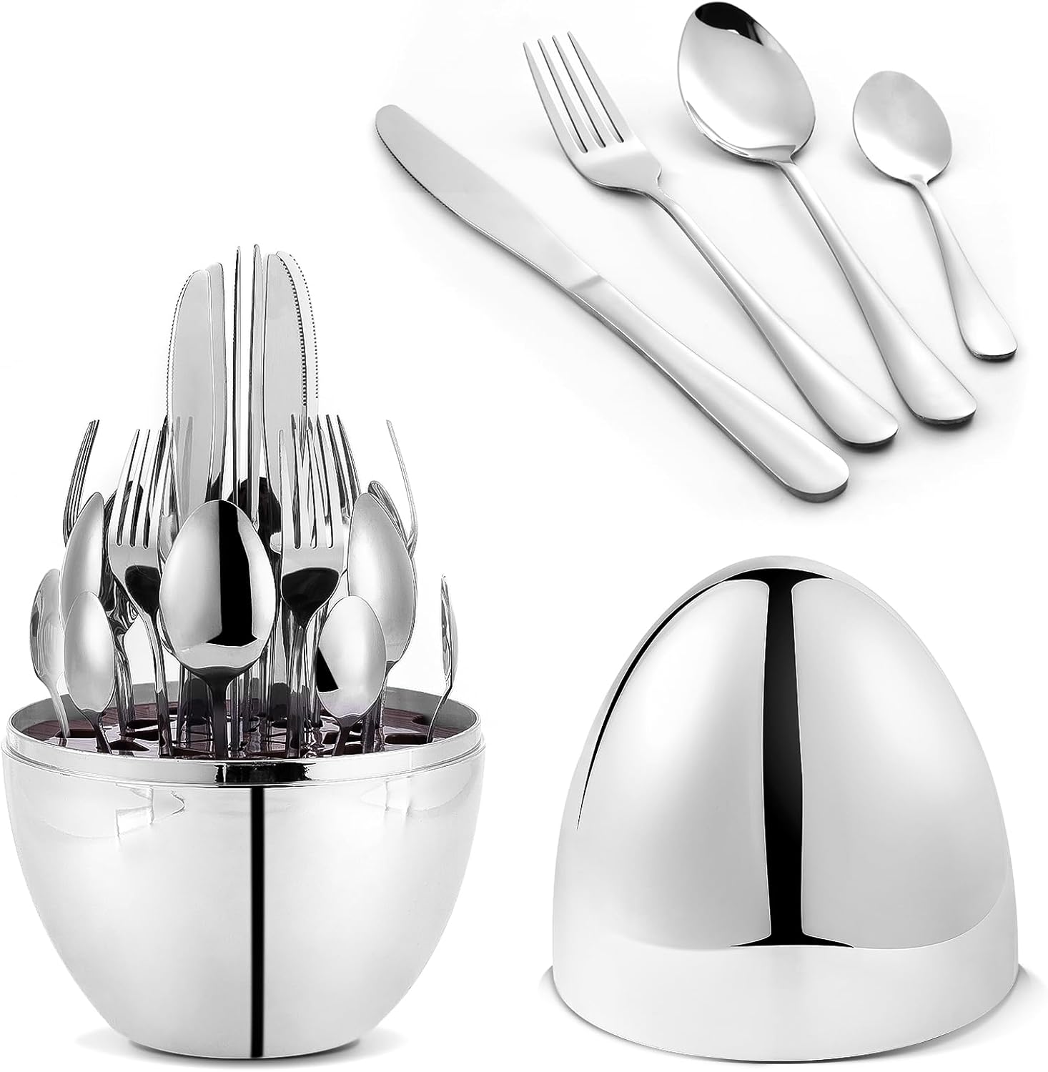 Juego de Cubiertos de Acero Inoxidable de 24 Piezas