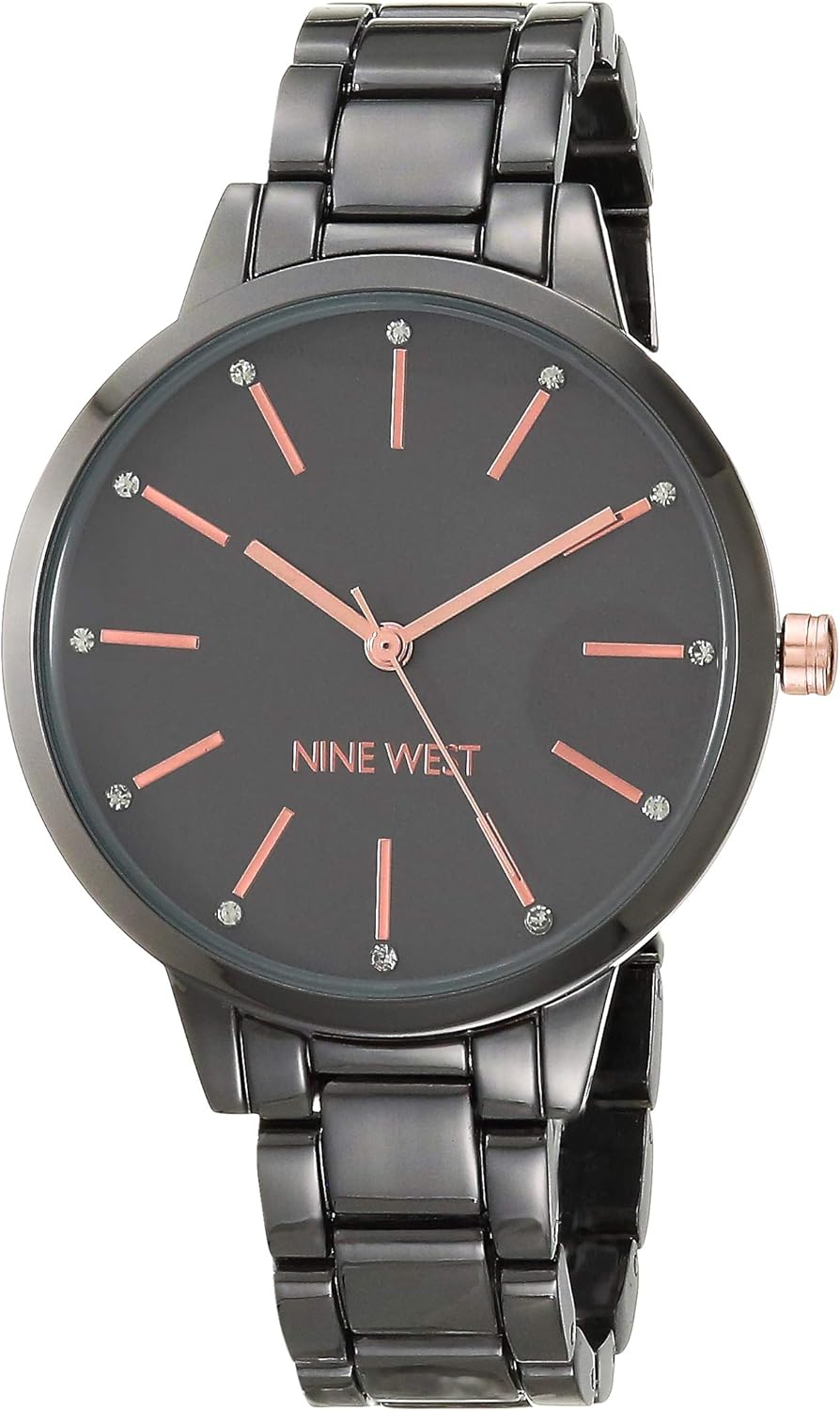 Nine West – Reloj de pulsera con detalles de vidrio para mujer