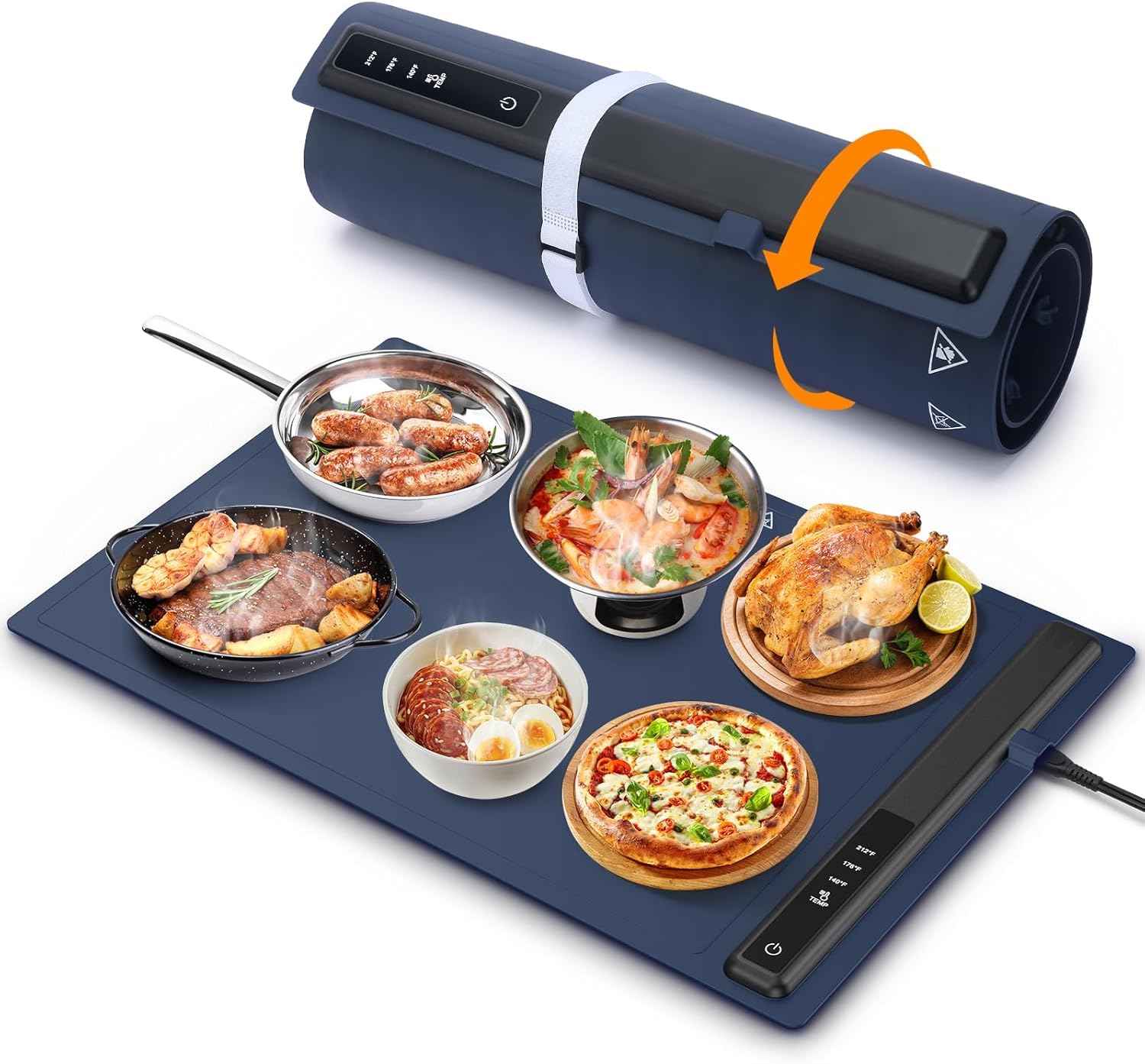 Bandeja de calentamiento eléctrico con temperatura ajustable