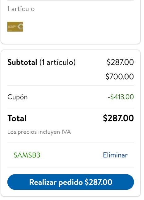 Membresía SAMS Benefits 59% de descuento queda en $287 también aplica descuento para Plus en $492