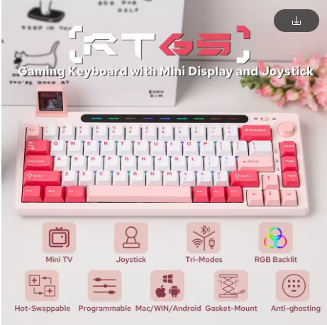Aliexpress: EPOMAKER RT65 65% Teclado mecánico inalámbrico tipo C/Bluetooth/2,4G