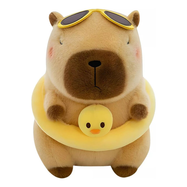 Juguetes De Peluche Capibara Y Morango Pequeñas Con Pan 25cm