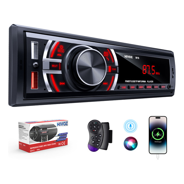 Auto Estereo Coche Reproductor Mp3 Radio Con Bt Aux Usb Sd