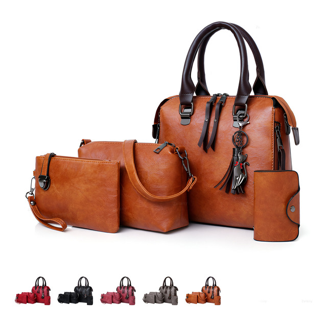 Mercado libre: Set 4 Bolsas Moda Mujer Dama Colgante Gato Borla Versatil