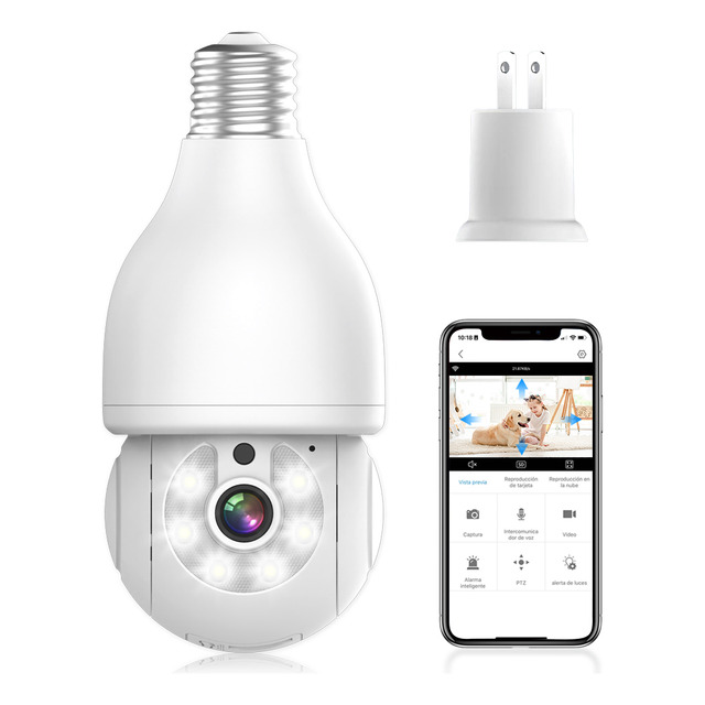 Nanwei Foco Con Camara De Seguridad Wifi 2mp