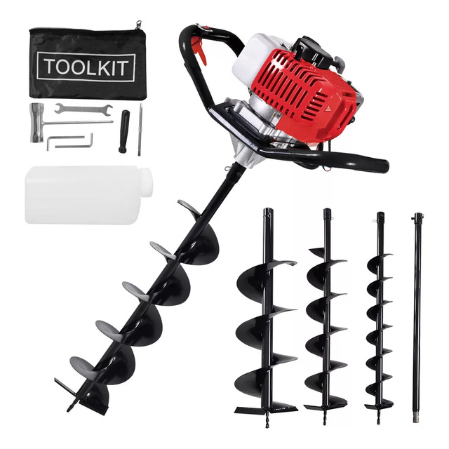 Motoperforadora Ahoyadora Brocas Y Ext Regalo 2.5 Hp/52ccc Foreman
