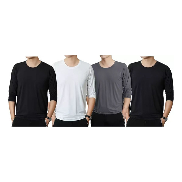 Pack De 4 Camisetas De Manga Larga Para Hombre