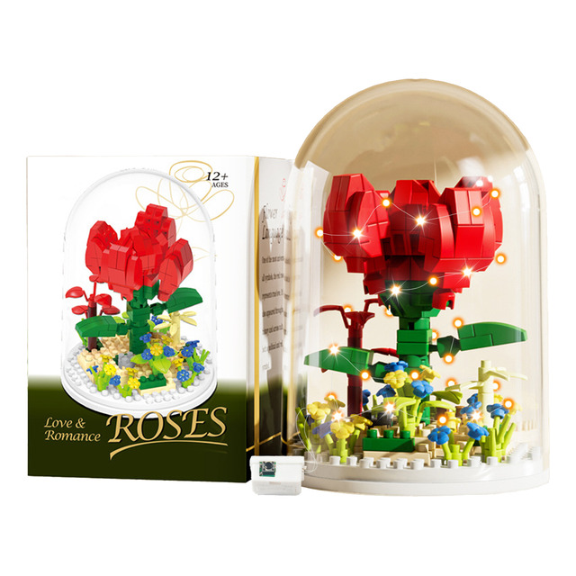 Rosa Construida Con Bloques De Construcción, Flor Eterna